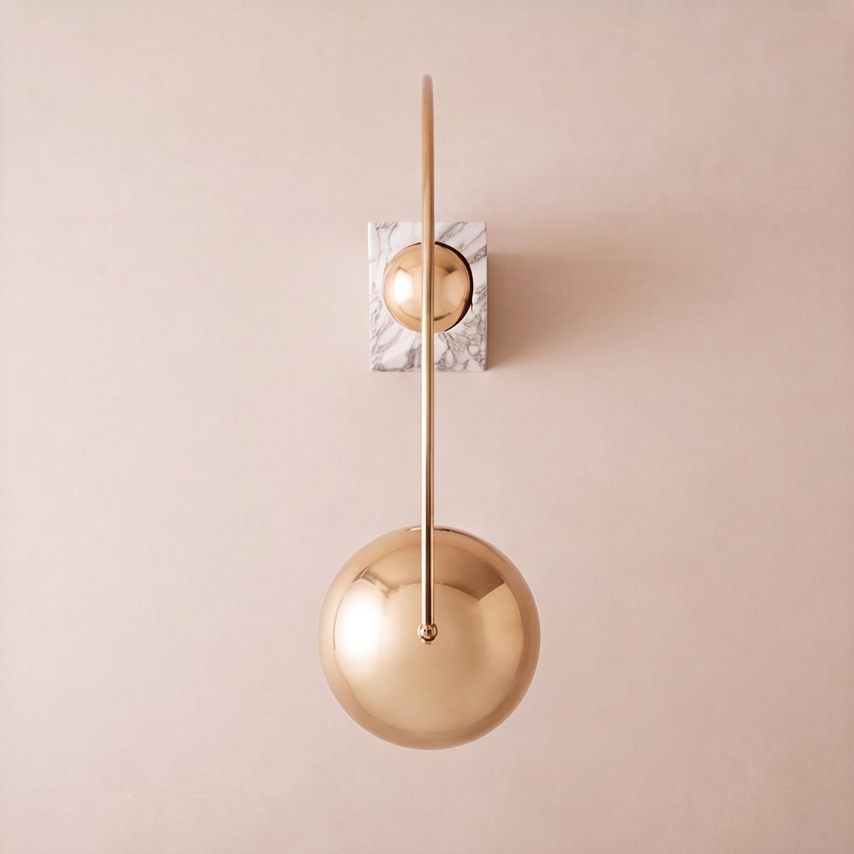 Marble Base Floor Lamp Gold Adjustable LED 60-72in