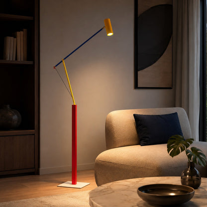 Iron Floor Lamp Aluminium Shade Adjustable COB LED