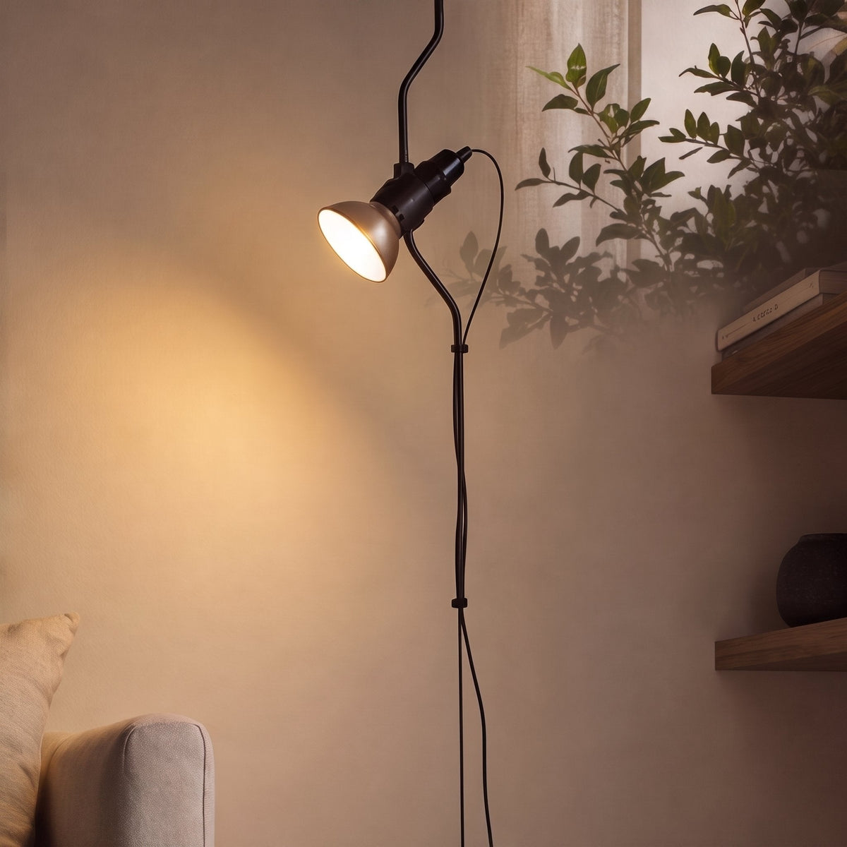 Floor-to-Ceiling Tension Floor Lamp Adjustable Spotlight