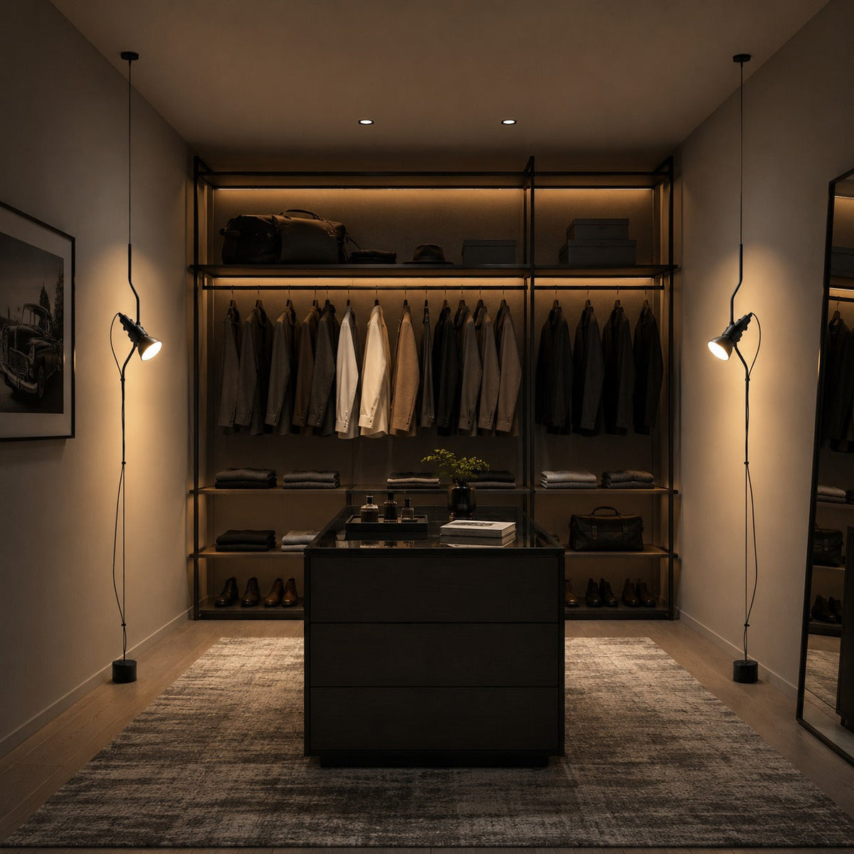 Floor-to-Ceiling Tension Floor Lamp Adjustable Spotlight
