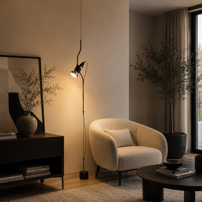 Floor-to-Ceiling Tension Floor Lamp Adjustable Spotlight