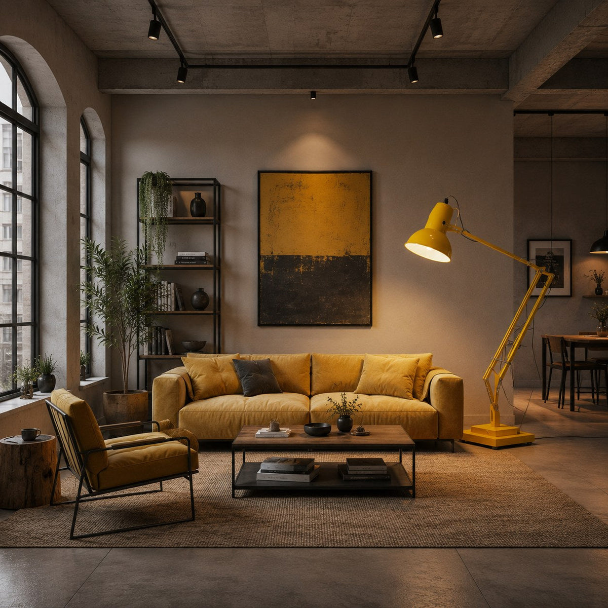 Giant Metal Floor Lamp Adjustable Living Room Light
