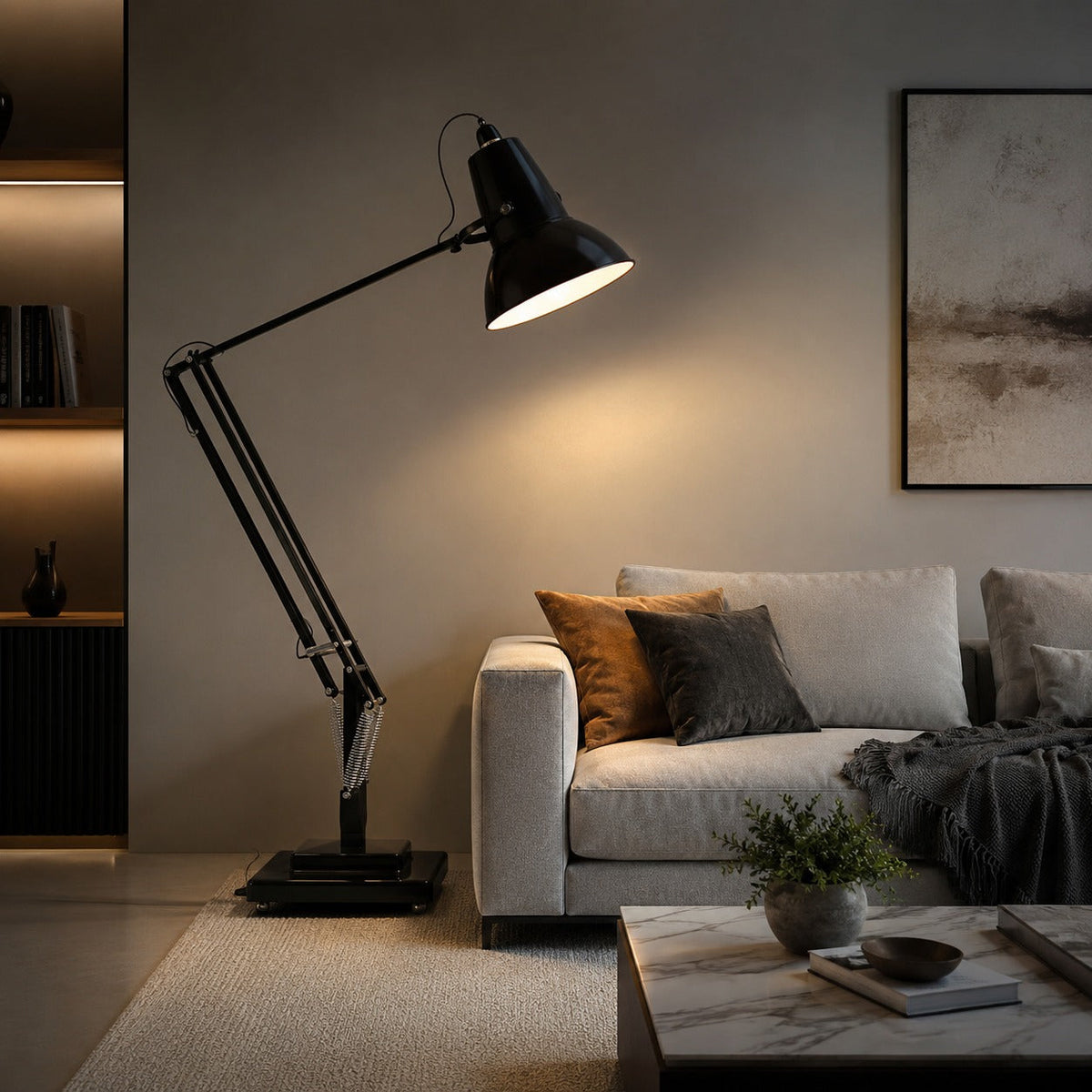 Giant Metal Floor Lamp Adjustable Living Room Light