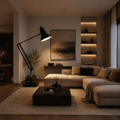 Giant Metal Floor Lamp Adjustable Living Room Light