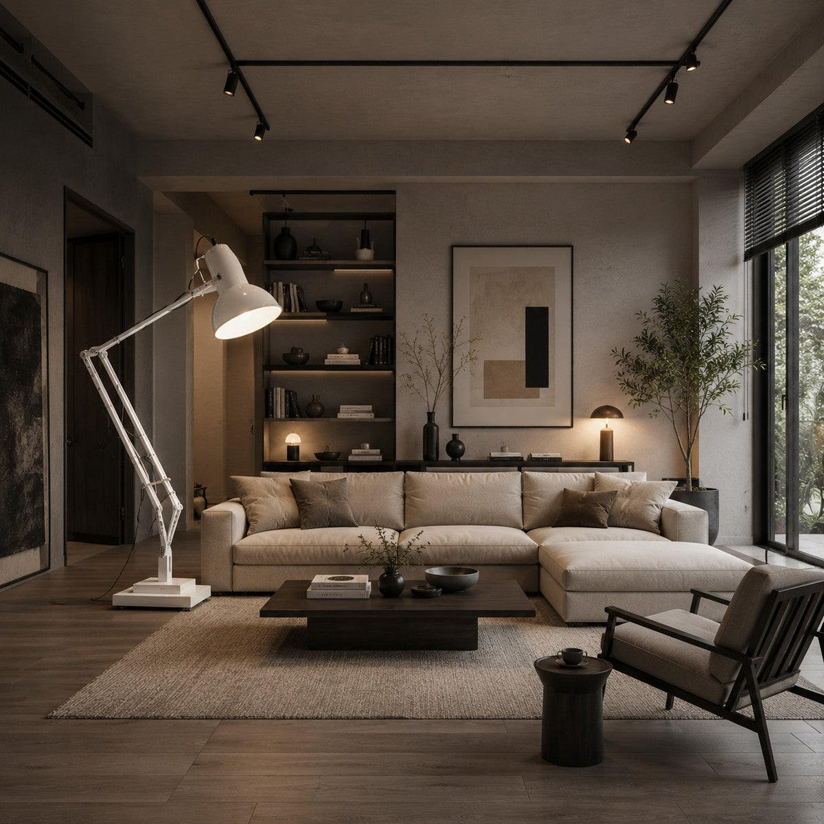 Giant Metal Floor Lamp Adjustable Living Room Light