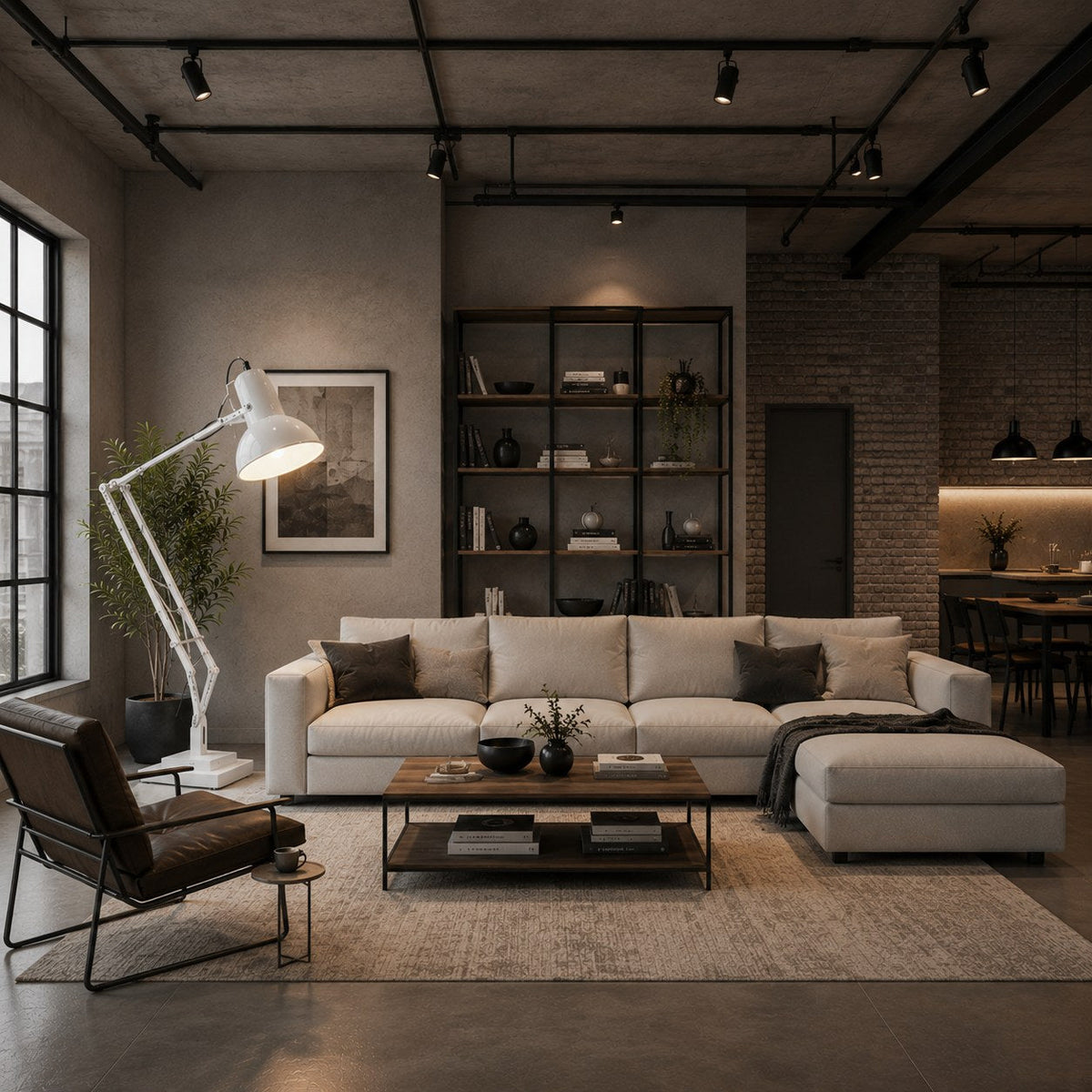 Giant Metal Floor Lamp Adjustable Living Room Light