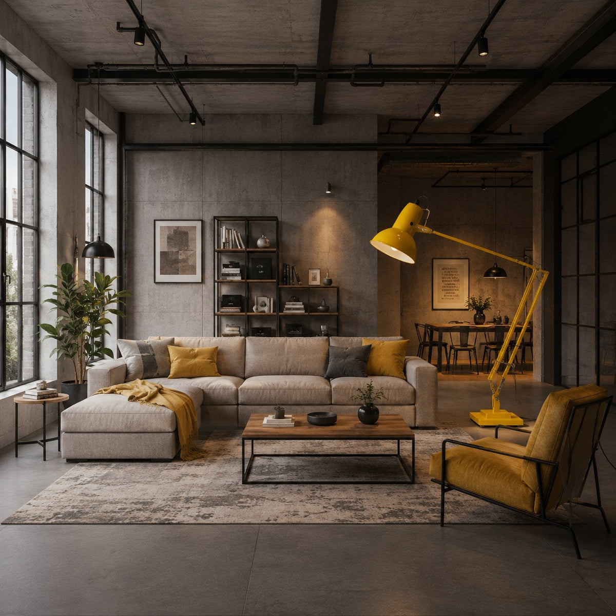 Giant Metal Floor Lamp Adjustable Living Room Light
