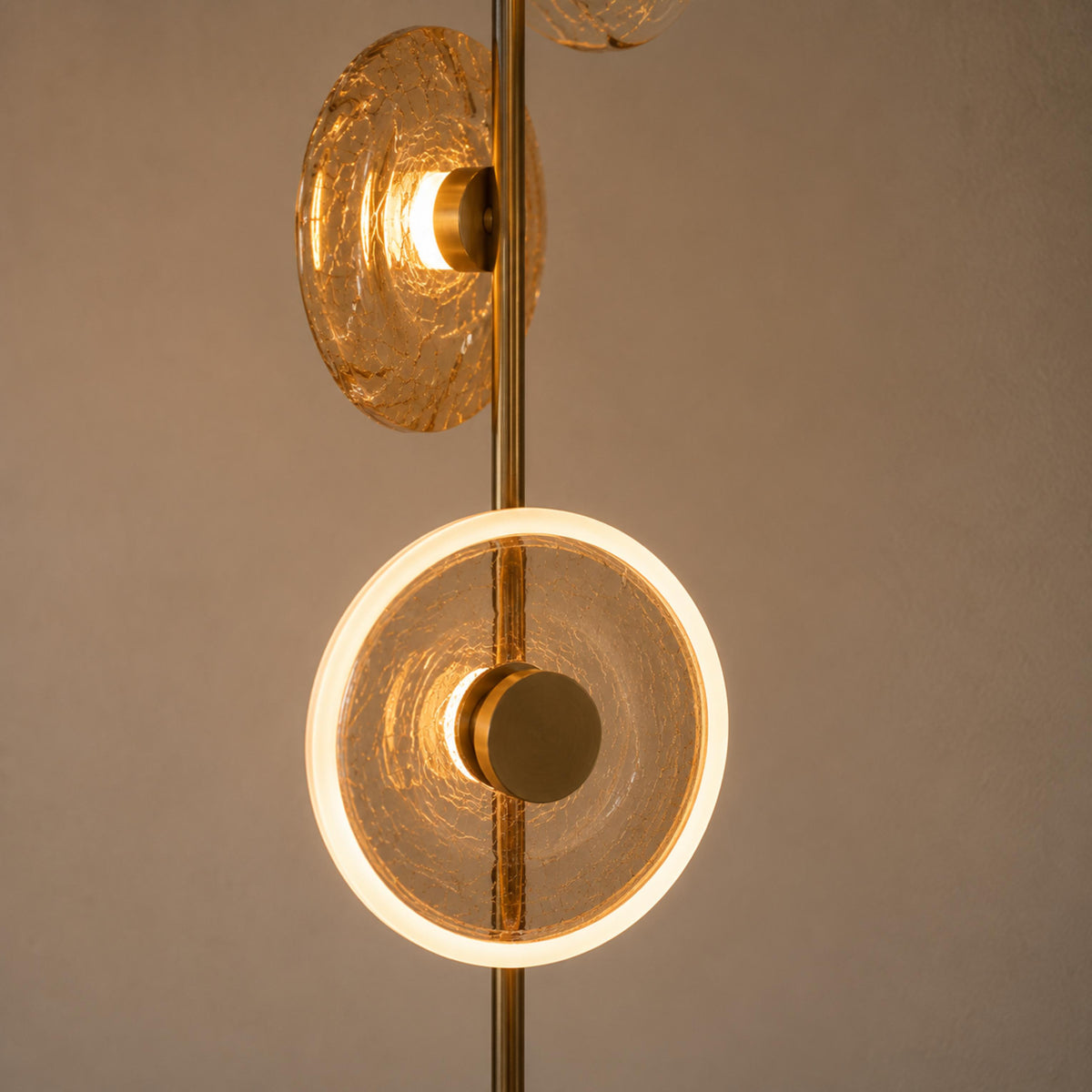 Cracked Glass Floor Lamp Bronze Adjustable LED Light