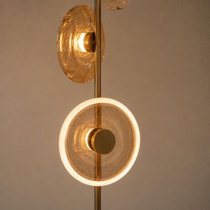 Cracked Glass Floor Lamp Bronze Adjustable LED Light