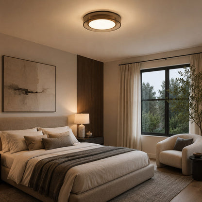 Modern Flush Mount Ceiling Light with Layered Glass and Energy Saving LED Technology