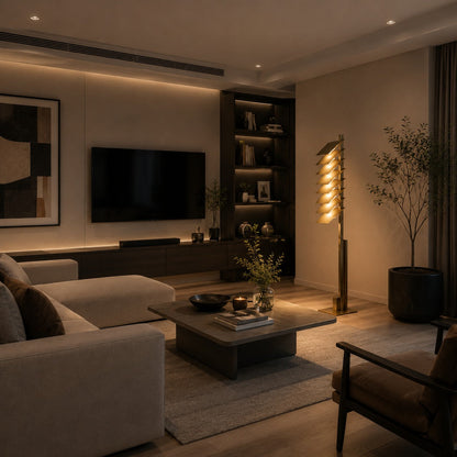 Industrial Aluminium Shade Floor Lamp Bronze LED
