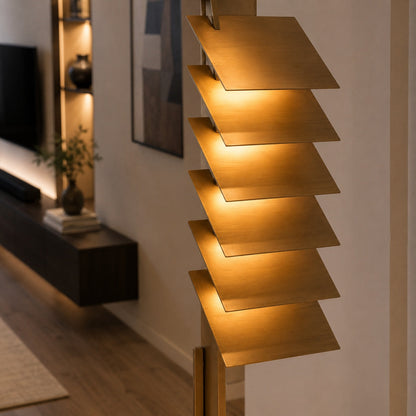Industrial Aluminium Shade Floor Lamp Bronze LED