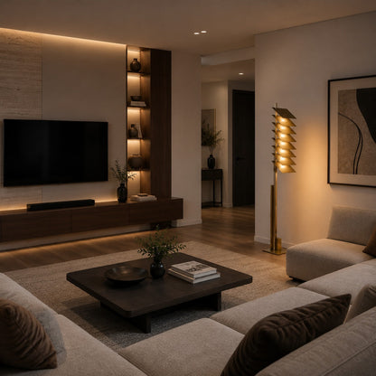 Industrial Aluminium Shade Floor Lamp Bronze LED