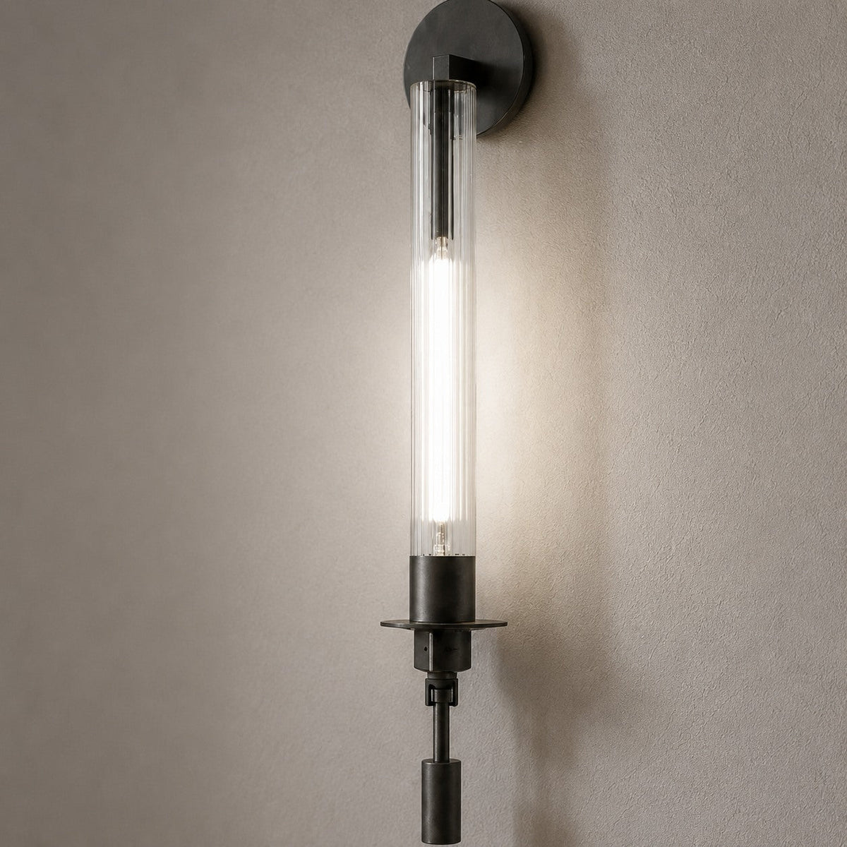 Copper Frame Wall Light Clear Glass Shade LED Accent