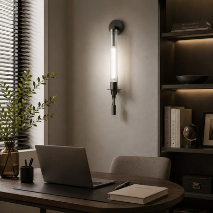 Copper Frame Wall Light Clear Glass Shade LED Accent