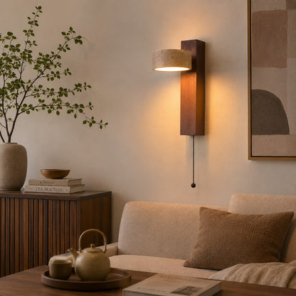 Yellow Travertine Wall Light Wood Wall Mounted LED