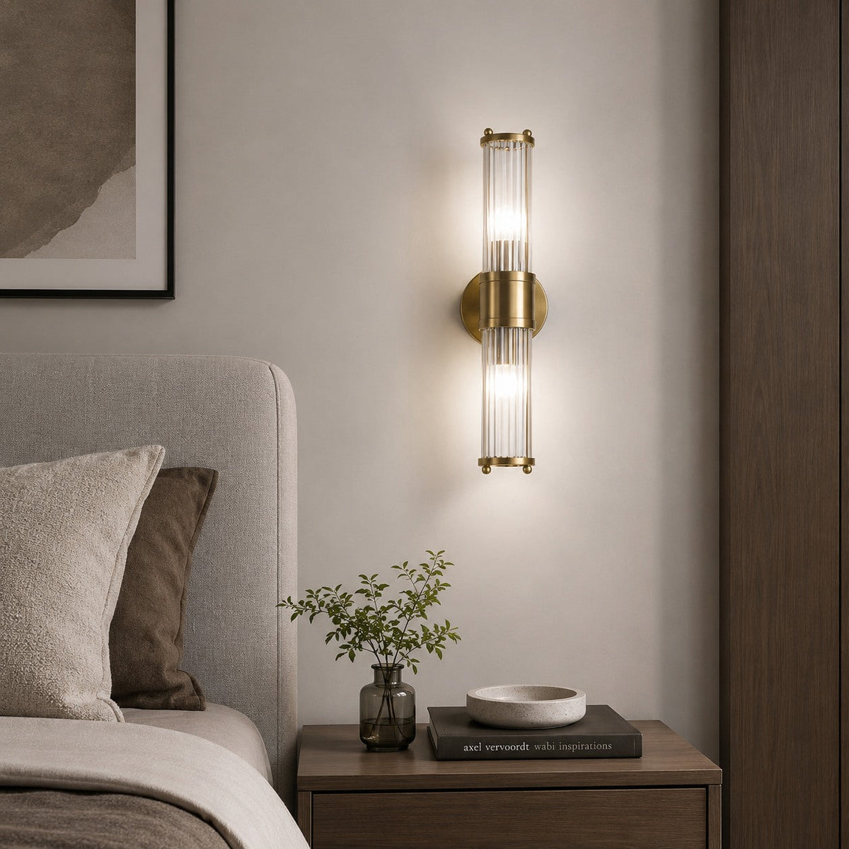 Iron Chrome Wall Sconce Glass Shade Wall Mounted LED
