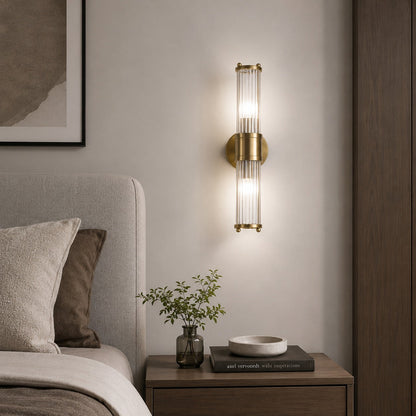 Iron Chrome Wall Sconce Glass Shade Wall Mounted LED