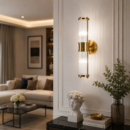 Iron Chrome Wall Sconce Glass Shade Wall Mounted LED