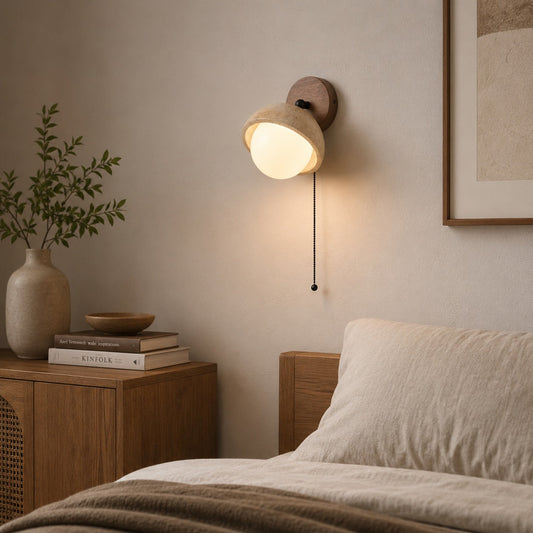 Travertine Pull Chain Wall Sconce