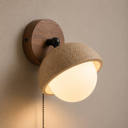 Travertine Pull Chain Wall Sconce