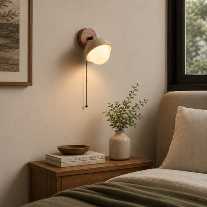Travertine Pull Chain Wall Sconce