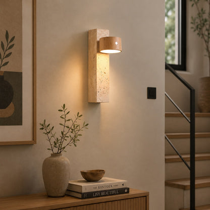Wood Wall Light Adjustable USB Rechargeable LED Sconce