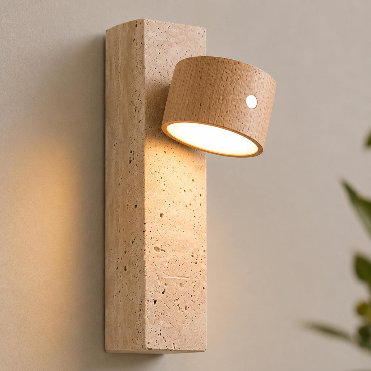 Wood Wall Light Adjustable USB Rechargeable LED Sconce