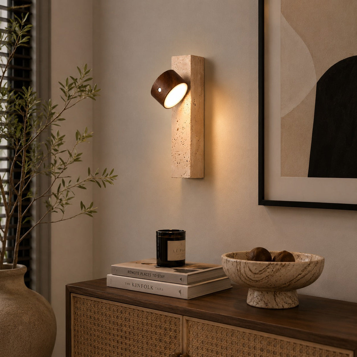 Wood Wall Light Adjustable USB Rechargeable LED Sconce