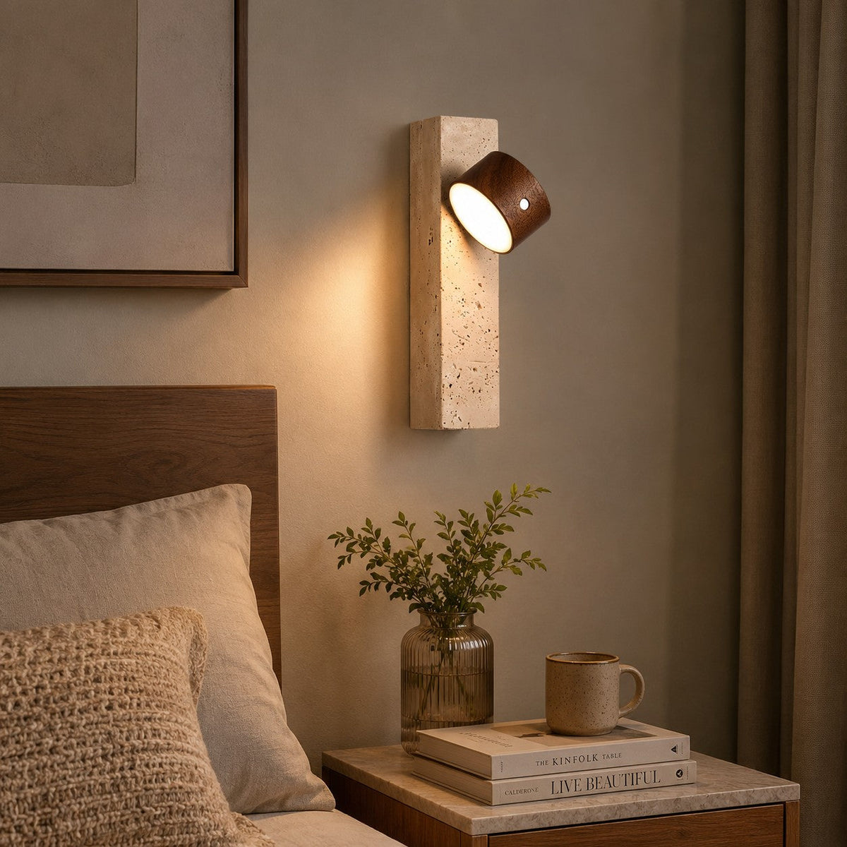 Wood Wall Light Adjustable USB Rechargeable LED Sconce