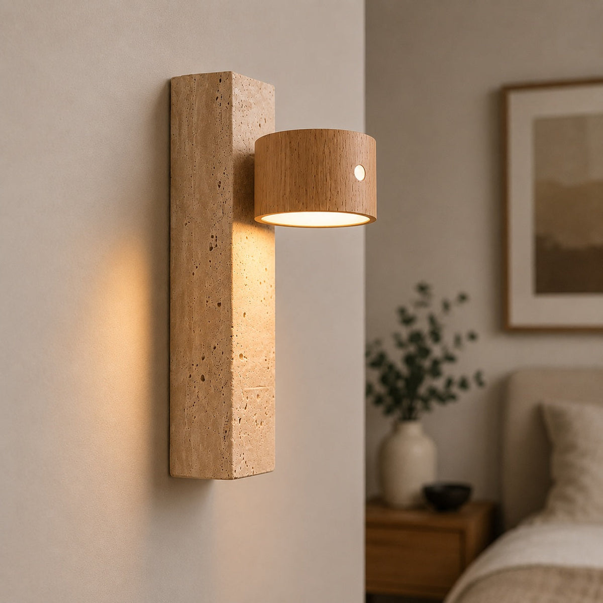 Wood Wall Light Adjustable USB Rechargeable LED Sconce