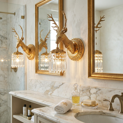 Antler Wall Light Crystal Metal LED Adjustable Sconce