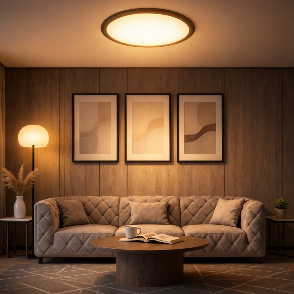 Round Ultra-Slim LED Flush Mount Ceiling Light 72W Dimmable White or Black