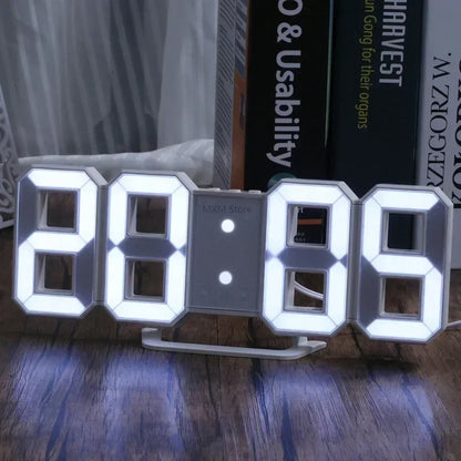 3D LED Digital Wall Clock Glow Night Mode Adjustable Display Aesthetic Room Decor Bedroom
