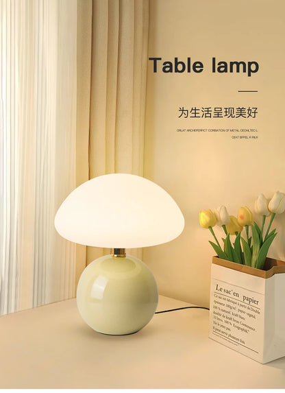Ceramic Mushroom Table Lamp Bedside Bedroom Nightstand
