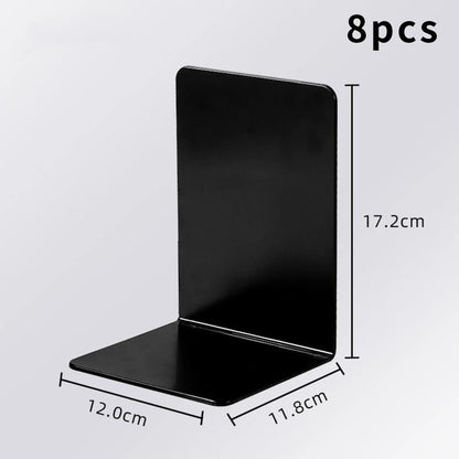 Transparent Acrylic Bookends L-Shaped Desktop Book Organizer Clear Black White 2 4 8 Pack Office