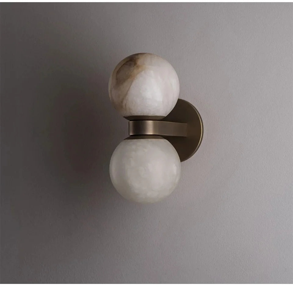 Marble Ball LED Wall Light Copper Bedside Bedroom Sconce