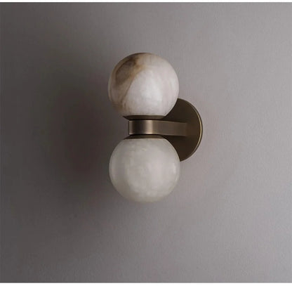 Marble Ball LED Wall Light Copper Bedside Bedroom Sconce