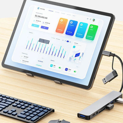 8-In-2 USB-C Hub Docking Station HDMI Laptop Accessories SD Card Reader 8 Ports in One Device