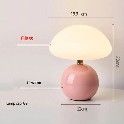 Ceramic Mushroom Table Lamp Bedside Bedroom Nightstand