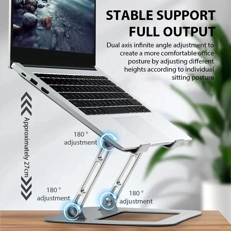 Adjustable Laptop Stand – Foldable Cooling Riser for 17" Laptops