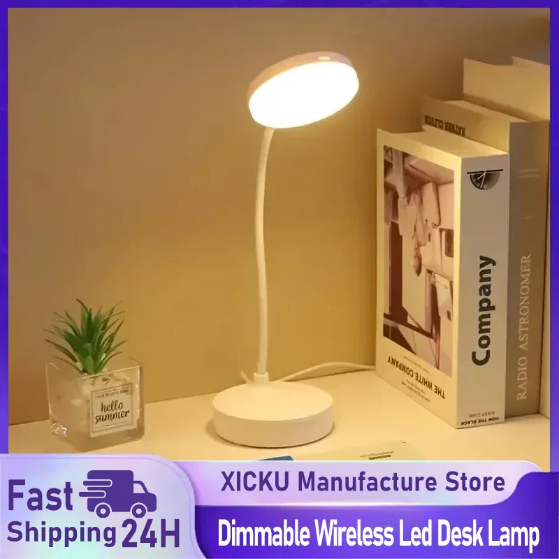 LED Desk Lamp – 3-Level Touch Dimmer Night Light for Study & Office