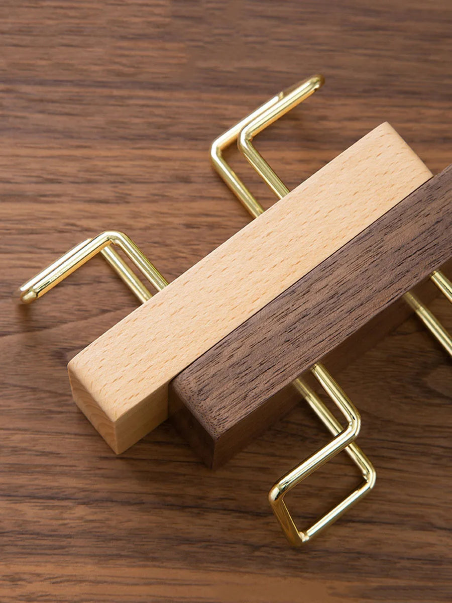 Wooden Business Card Holder Display Stand Wood Office Desk Home Storage
