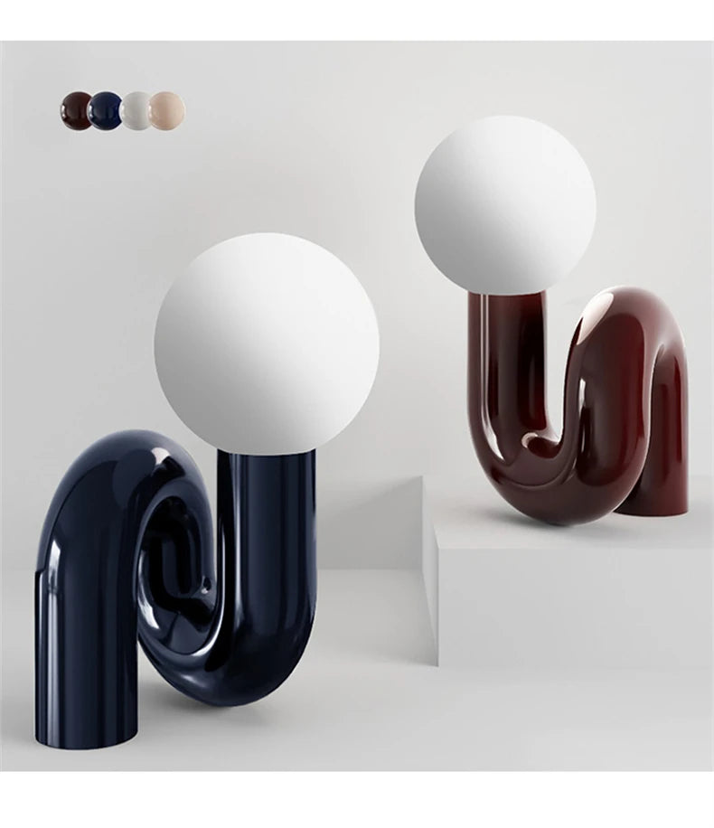 Nordic Glass Desk Lamp – Minimalist LED 3 Colour Modes Decor Light