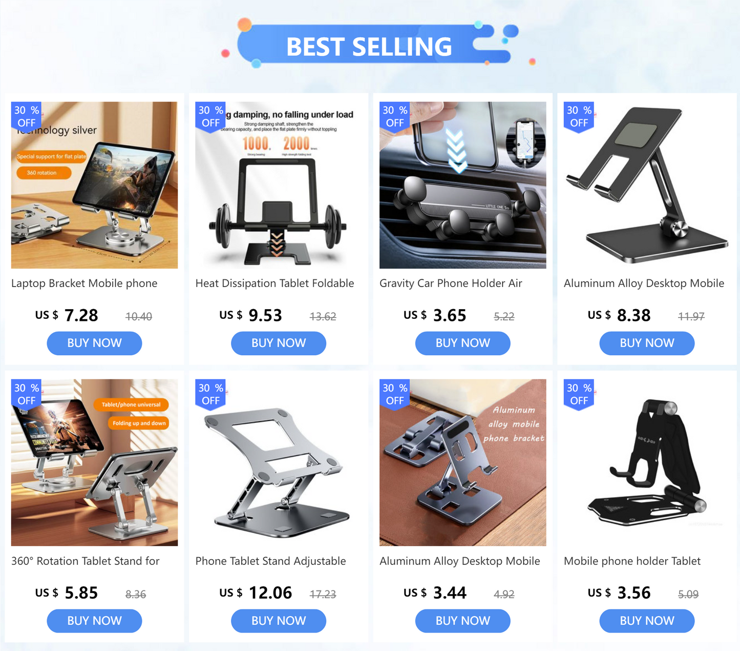 360° Rotating Tablet Stand – Foldable Aluminium iPad Holder