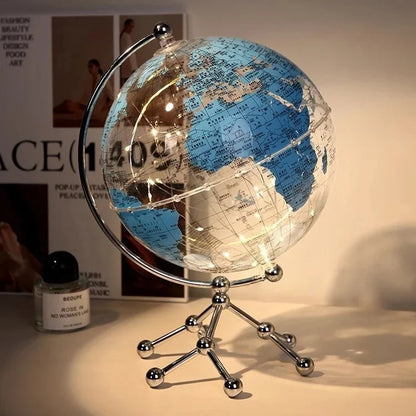 Luxury Modern Globe Ornament With Sailboat Accent Elegant Metal Sculpture For Living Room TV Stand