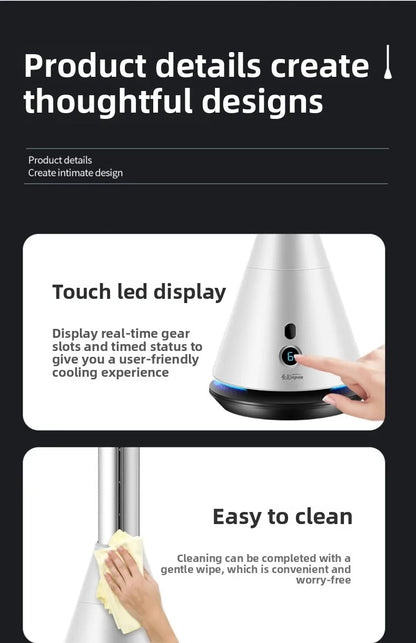 Bladeless Tower Fan 97cm Quiet Pedestal Fan with Remote & Timer Black or White