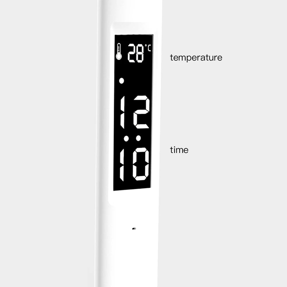 LED Desk Lamp with Clock & Calendar – Foldable Touch Dimmer