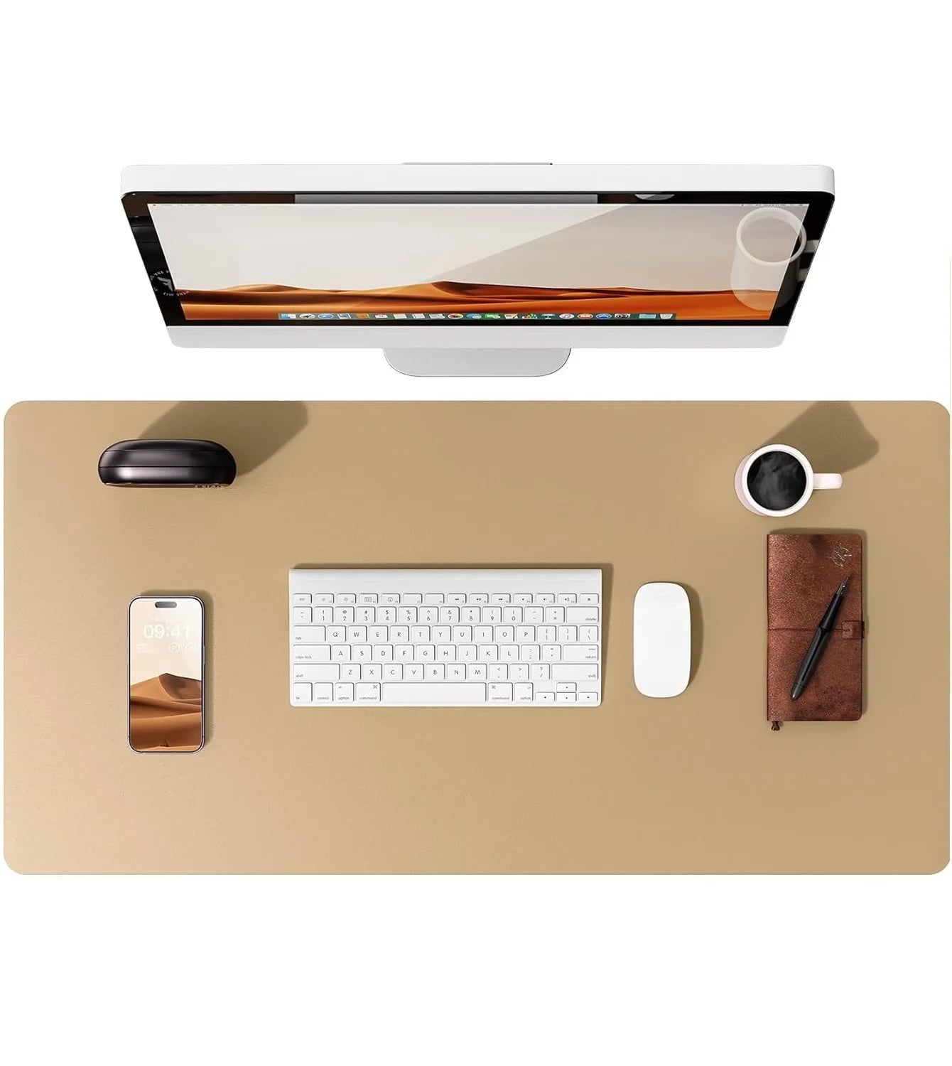 PU Leather Desk Mat – Large Non-Slip Waterproof Office Mouse Pad