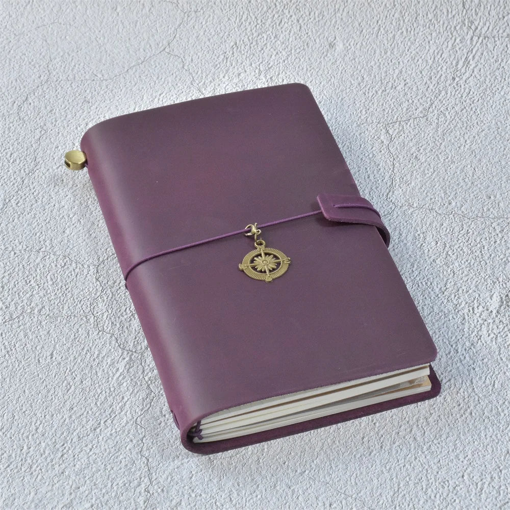 100% Genuine Leather Journal Refillable Travel Notebook Retro DIY Handmade Diary Sketchbook School